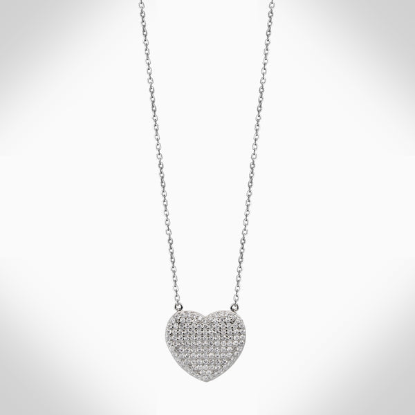 FULL HEART- NJ665 STERLING SILVER NECKLACE