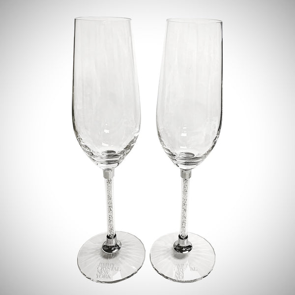 Martini Glasses with Crystal-Filled Stems